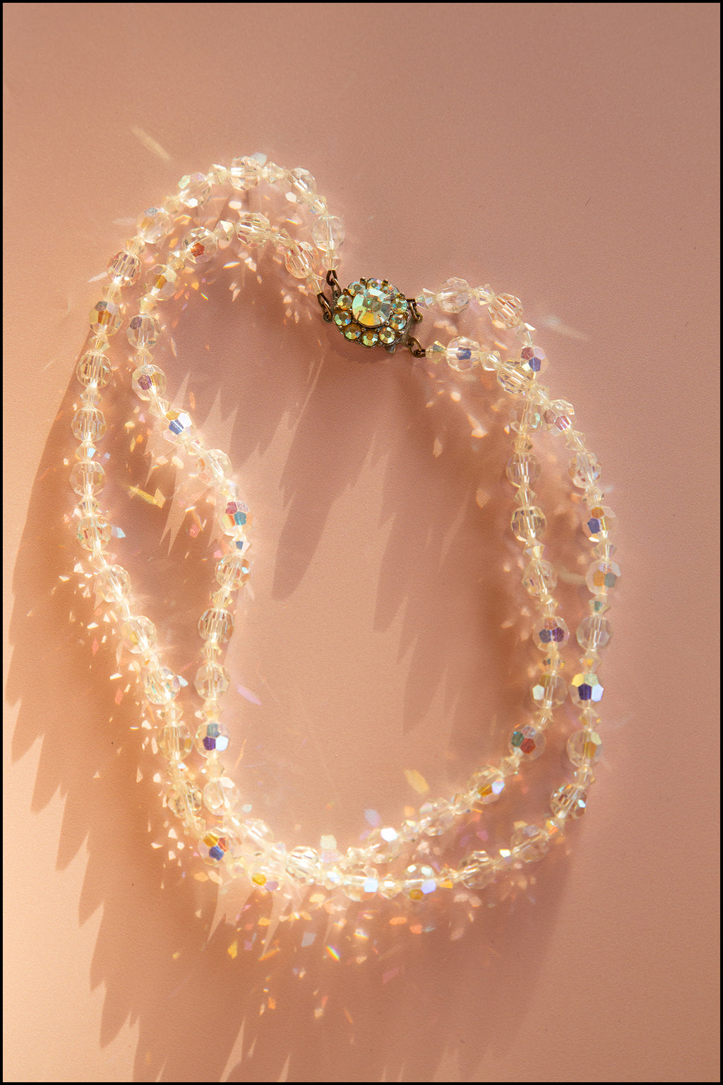 Vintage 1960s Crystal Double Strand Necklace