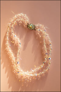 Vintage 1960s Crystal Double Strand Necklace