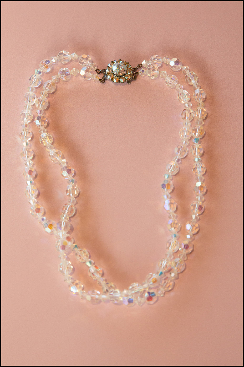 Vintage 1960s Crystal Double Strand Necklace