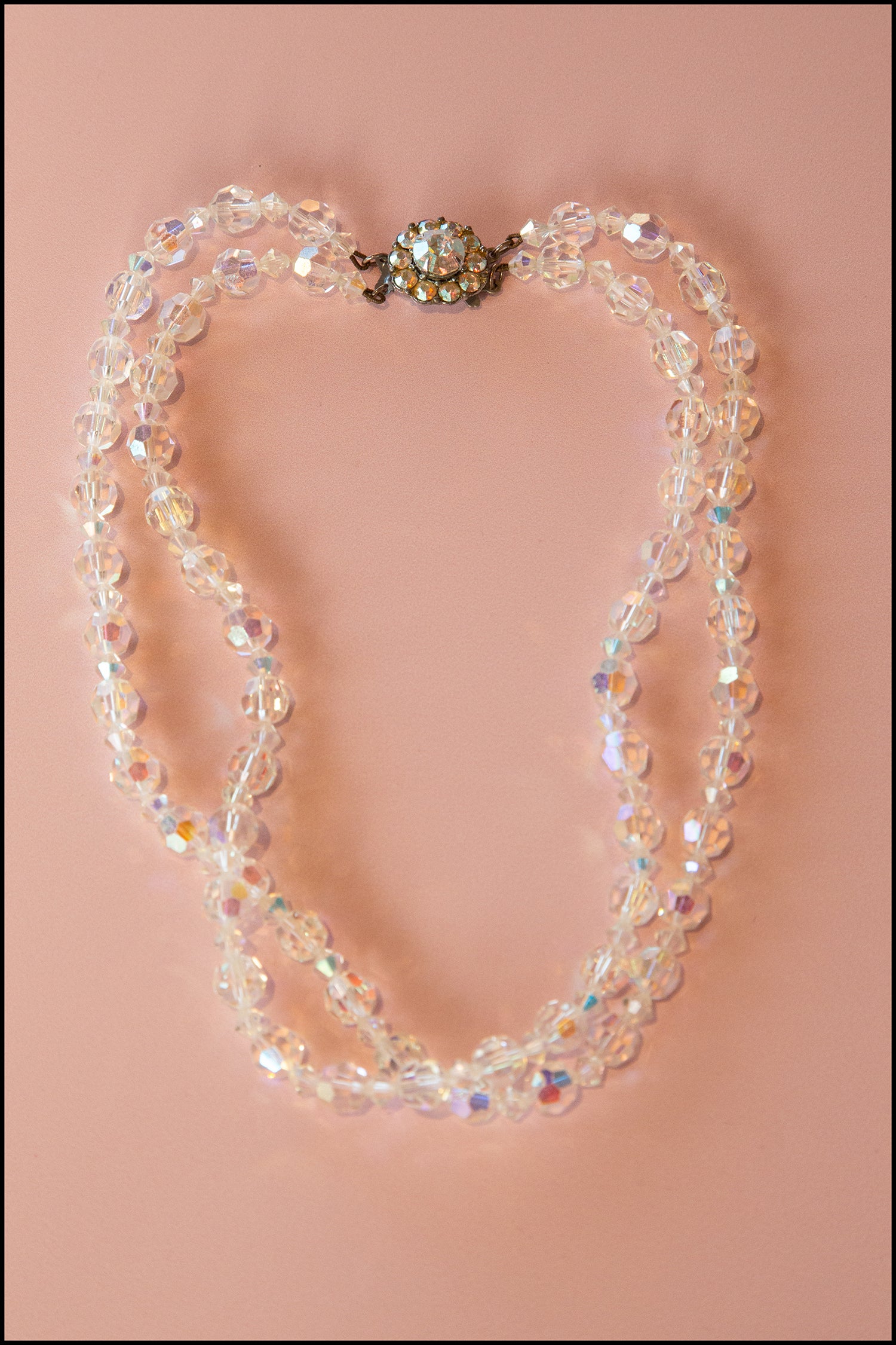 Vintage 1960s Crystal Double Strand Necklace