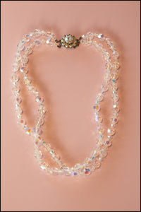 Vintage 1960s Crystal Double Strand Necklace