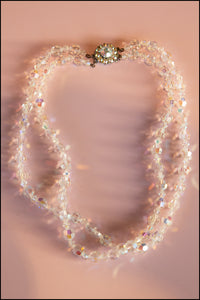 Vintage 1960s Crystal Double Strand Necklace