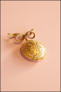 Vintage 1980s Gold Scent Locket