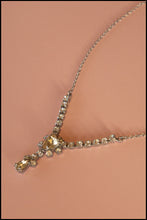 Vintage 1950s Rhinestone Heart Necklace