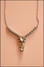 Vintage 1950s Rhinestone Heart Necklace