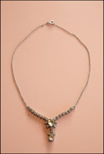 Vintage 1950s Rhinestone Heart Necklace