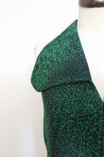 Vintage 1970s Emerald Green Lurex Maxi Dress