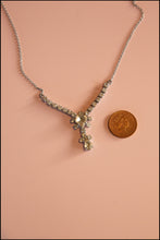 Vintage 1950s Rhinestone Heart Necklace