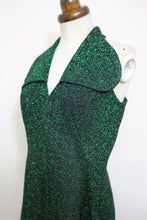 Vintage 1970s Emerald Green Lurex Maxi Dress