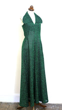 Vintage 1970s Emerald Green Lurex Maxi Dress