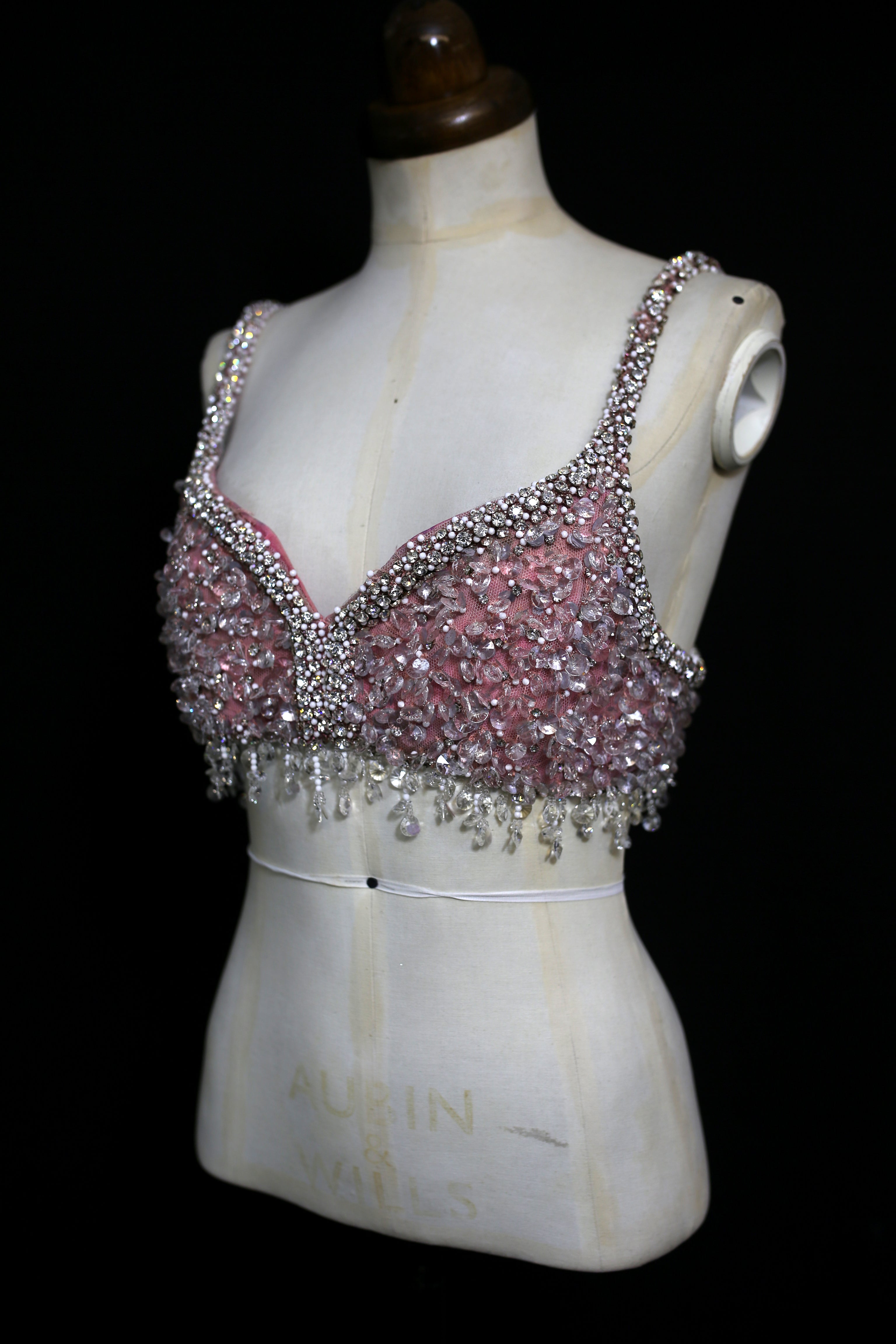 Vintage 1950s Crystal Burlesque Bra