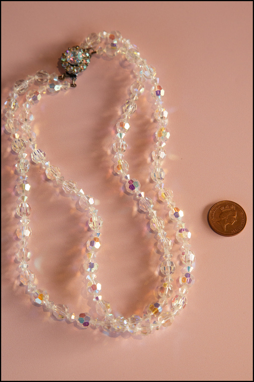 Vintage 1960s Crystal Double Strand Necklace