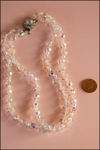 Vintage 1960s Crystal Double Strand Necklace