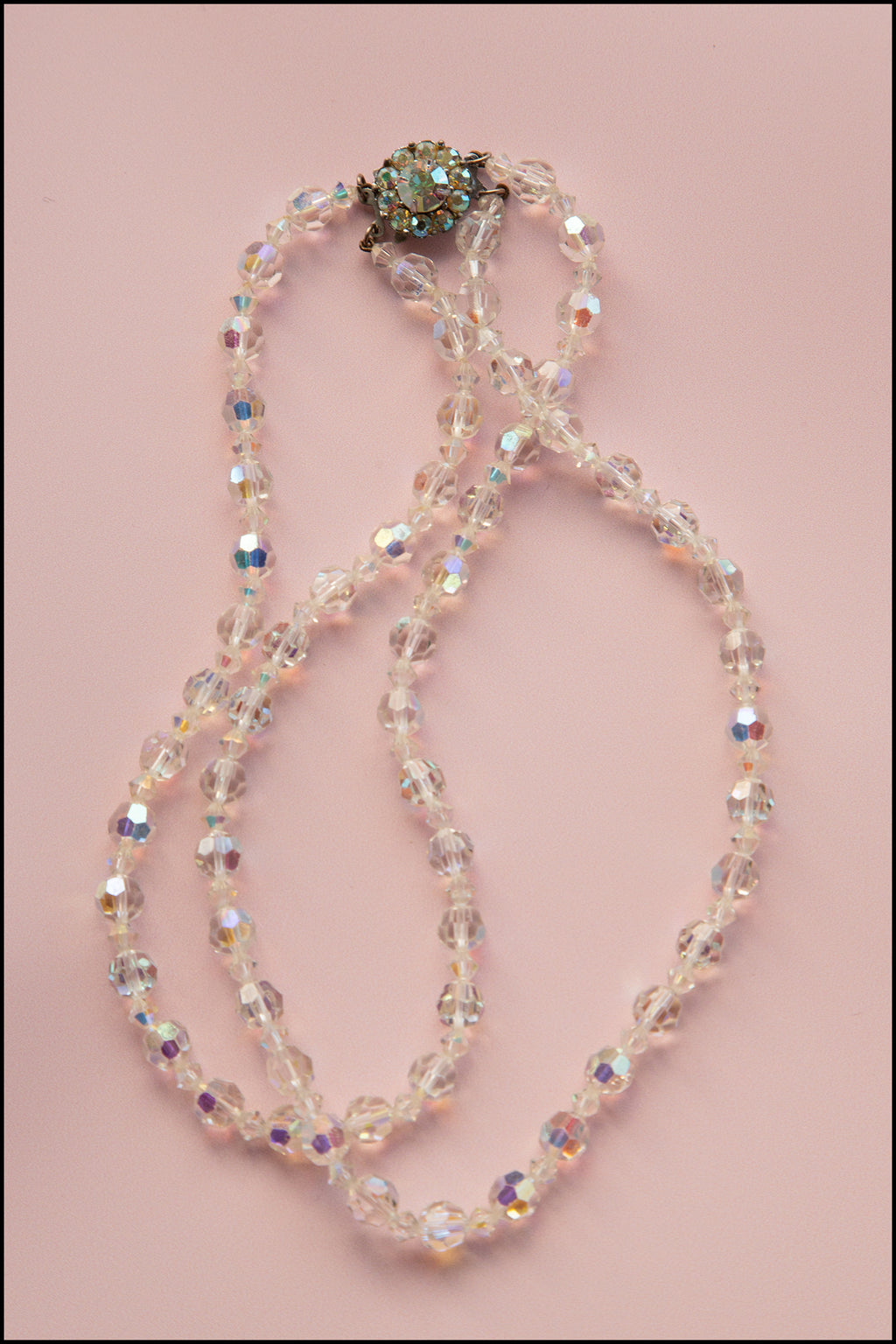 Vintage 1960s Crystal Double Strand Necklace