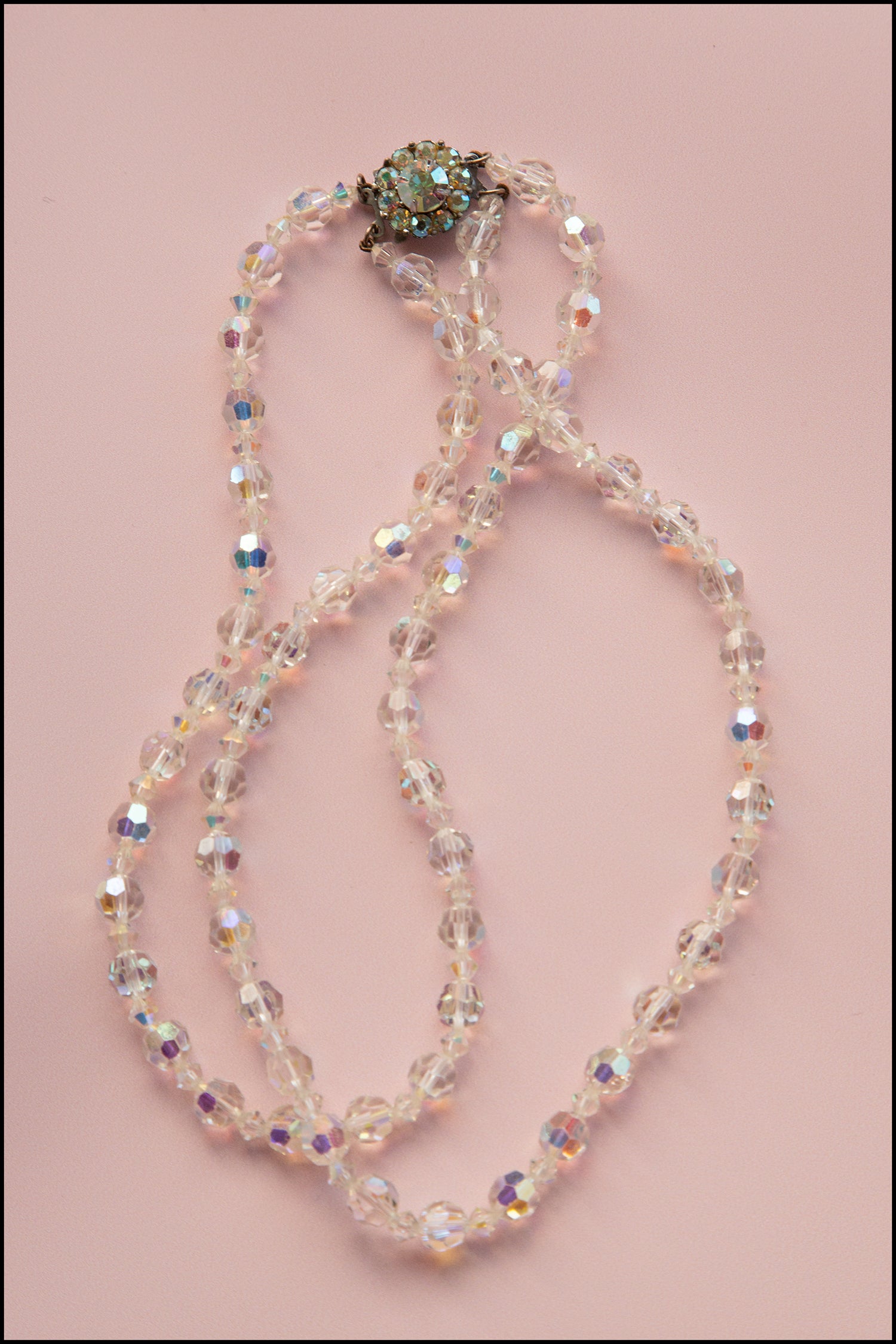 Vintage 1960s Crystal Double Strand Necklace