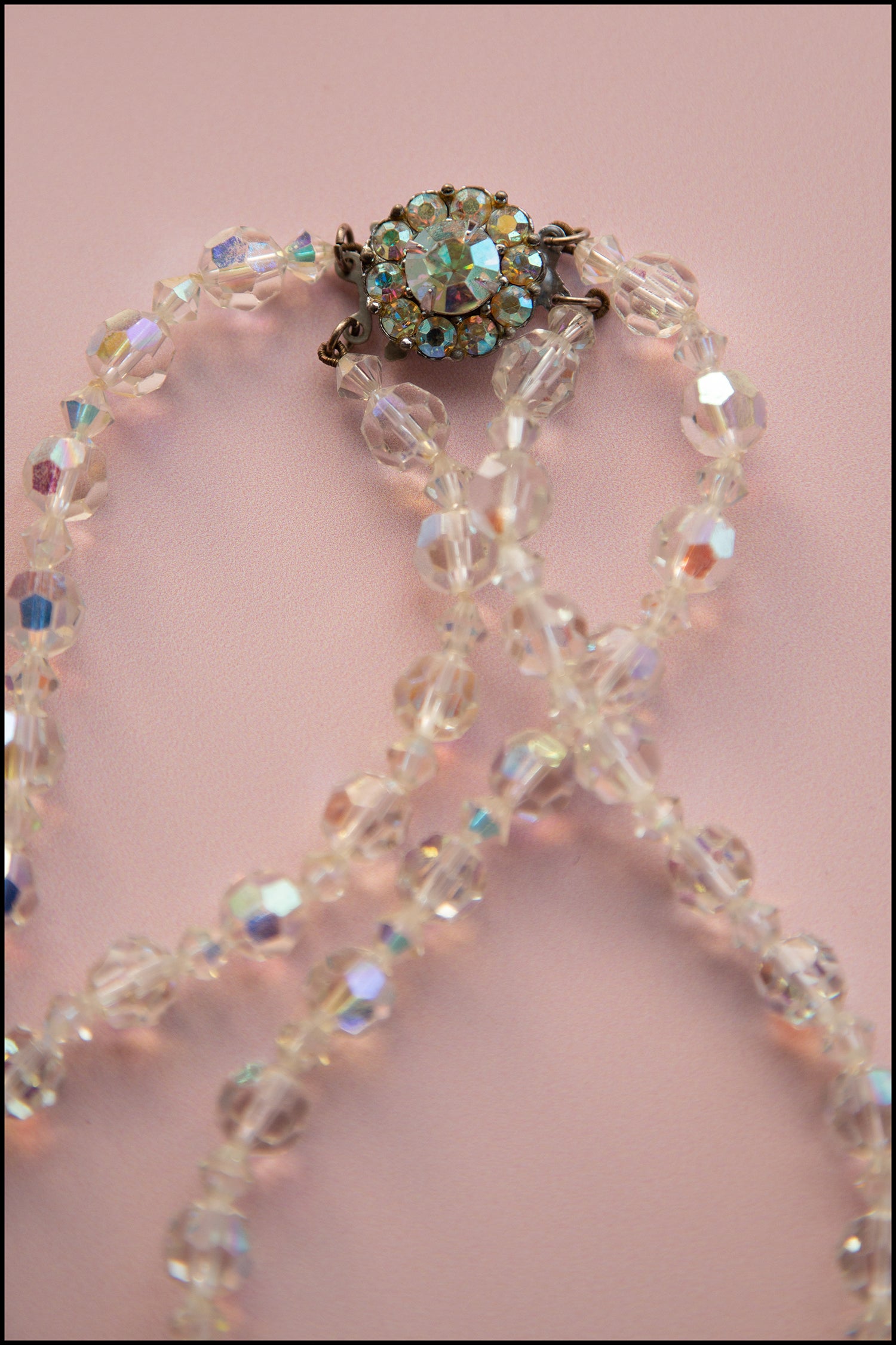 Vintage 1960s Crystal Double Strand Necklace