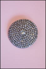 Vintage 1980s Large Rhinestone Shield Brooch