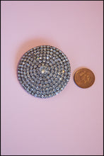 Vintage 1980s Large Rhinestone Shield Brooch
