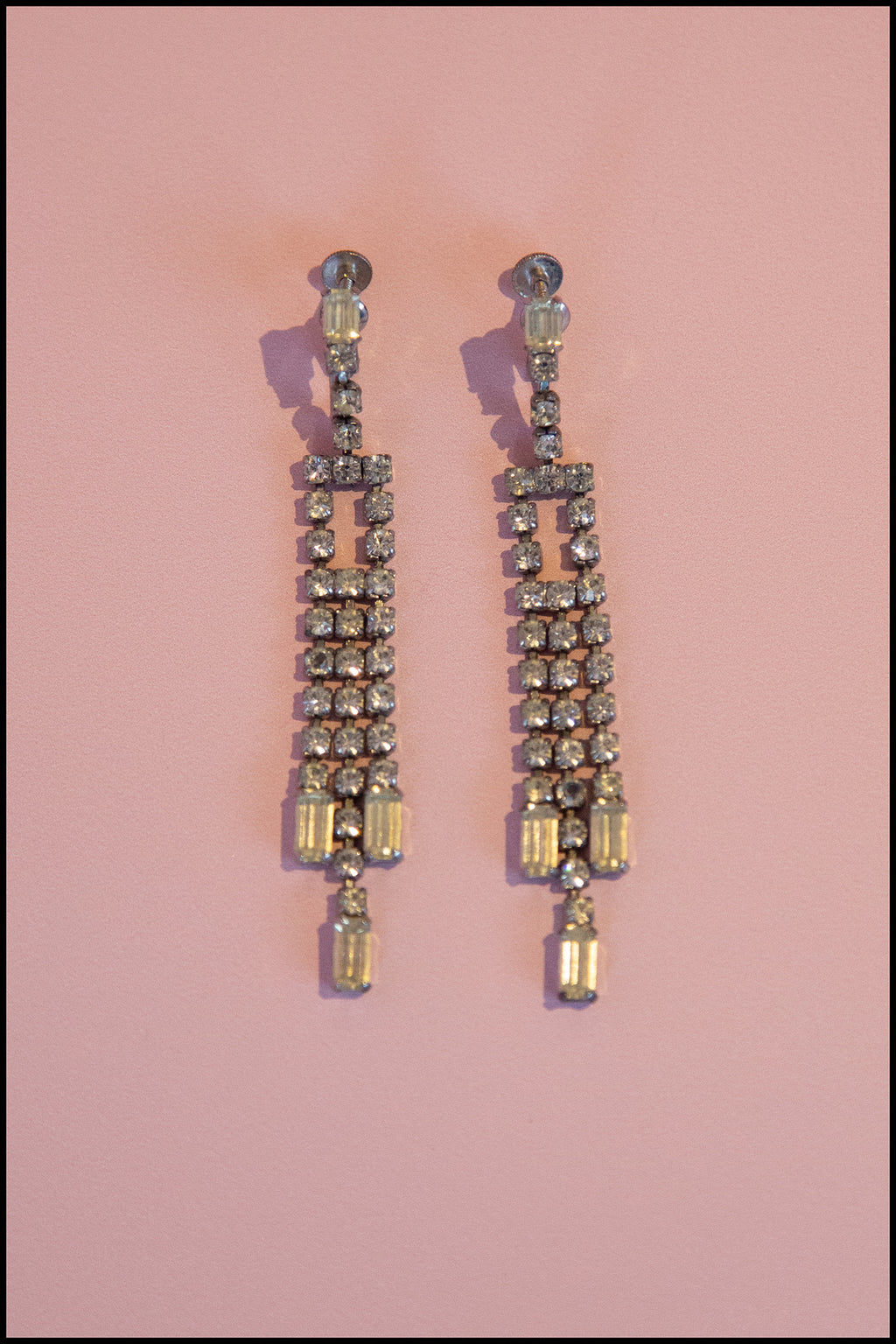 Vintage 1930s Rhinestone Chandelier Earrings