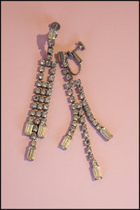 Vintage 1930s Rhinestone Chandelier Earrings