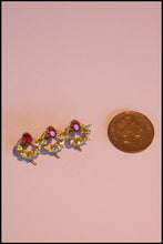 Antique Red and Gold Circles Bar Brooch