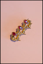 Antique Red and Gold Circles Bar Brooch
