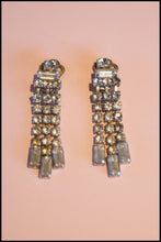 Vintage 1950s Rhinestone Crystal Tassel Earrings