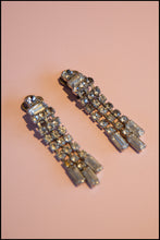 Vintage 1950s Rhinestone Crystal Tassel Earrings