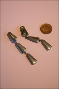 Vintage 1970s Modernist Steel Drop Earrings