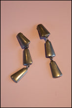 Vintage 1970s Modernist Steel Drop Earrings