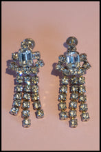 Vintage 1940s Rhinestone Chandelier Earrings