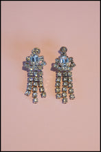 Vintage 1940s Rhinestone Chandelier Earrings