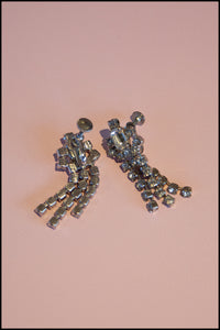 Vintage 1940s Rhinestone Chandelier Earrings