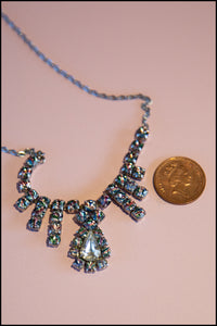 Vintage 1950s Rainbow Rhinestone Necklace