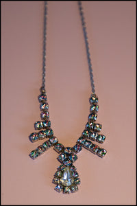 Vintage 1950s Rainbow Rhinestone Necklace