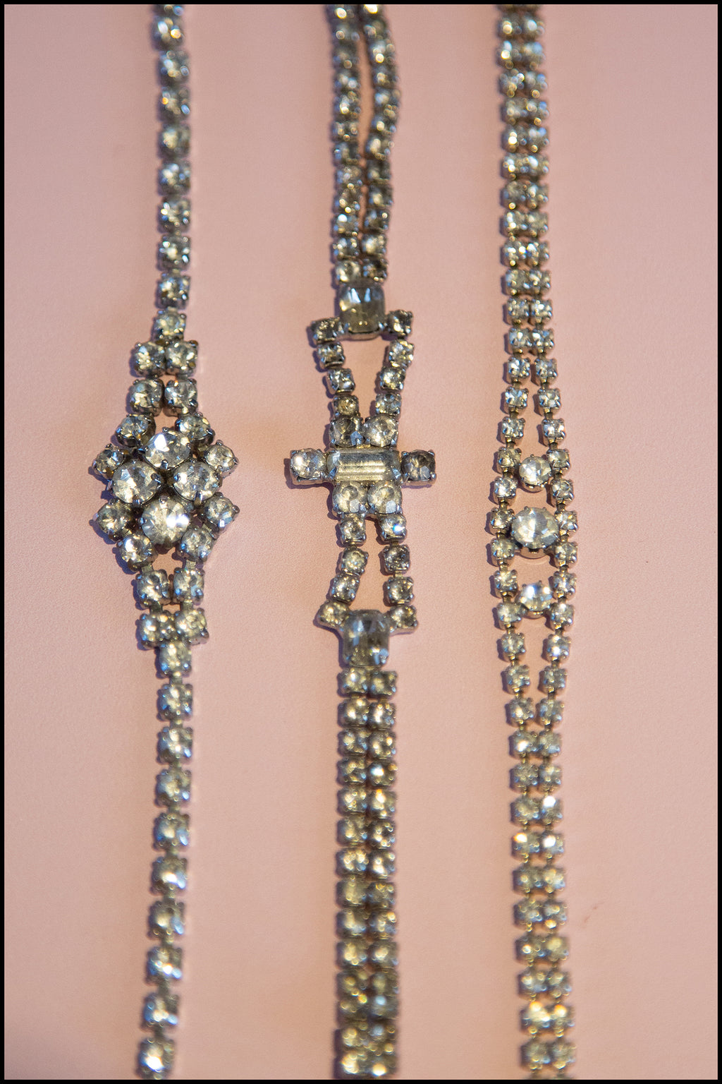vintage 1950s art deco rhinestone crystal bracelet