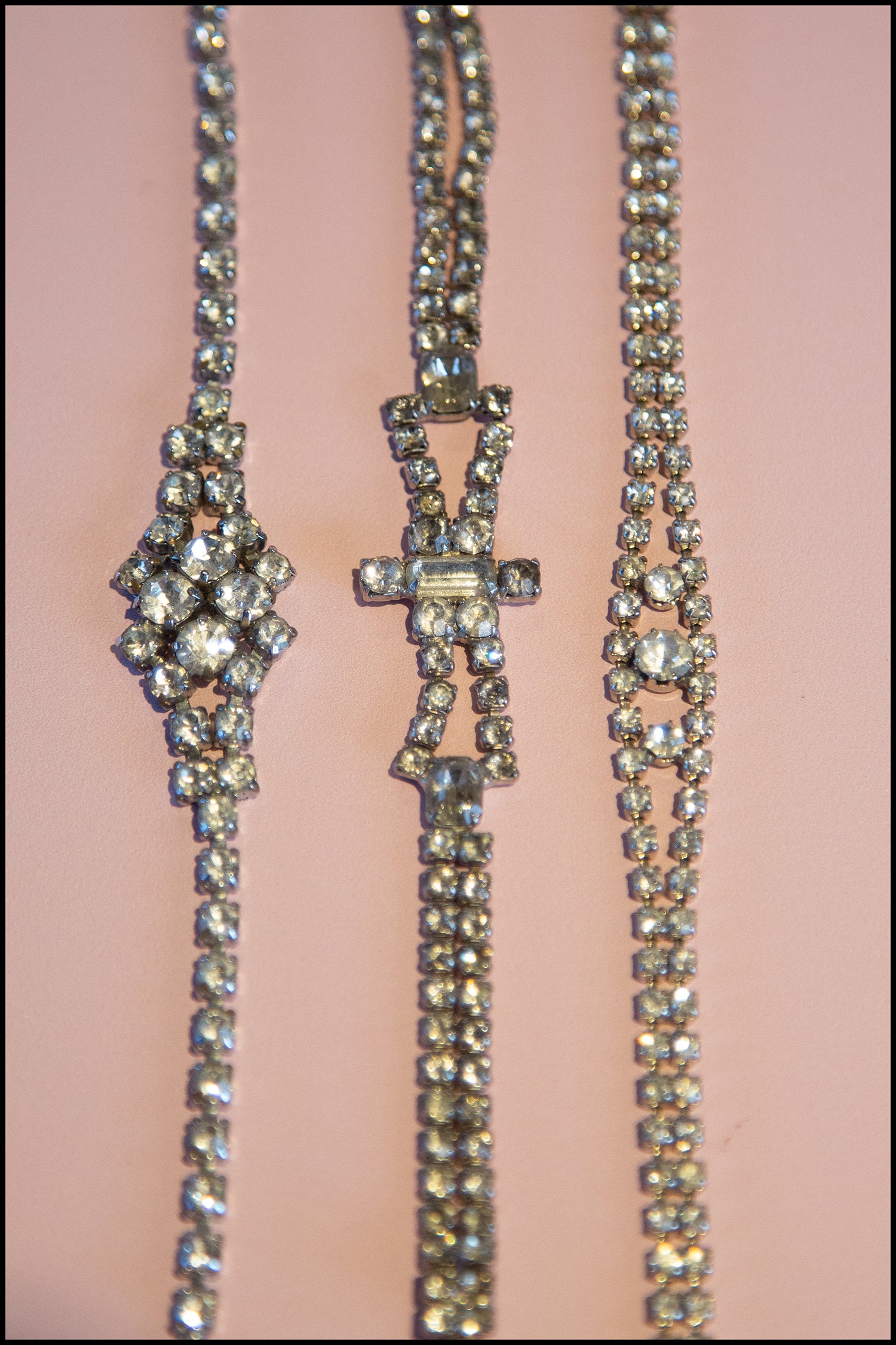 vintage 1950s art deco rhinestone crystal bracelet