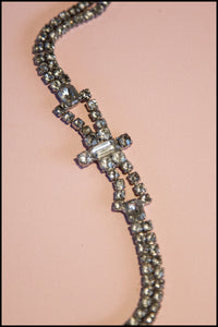 Vintage 1940s Art Deco Bow Rhinestone Bracelet