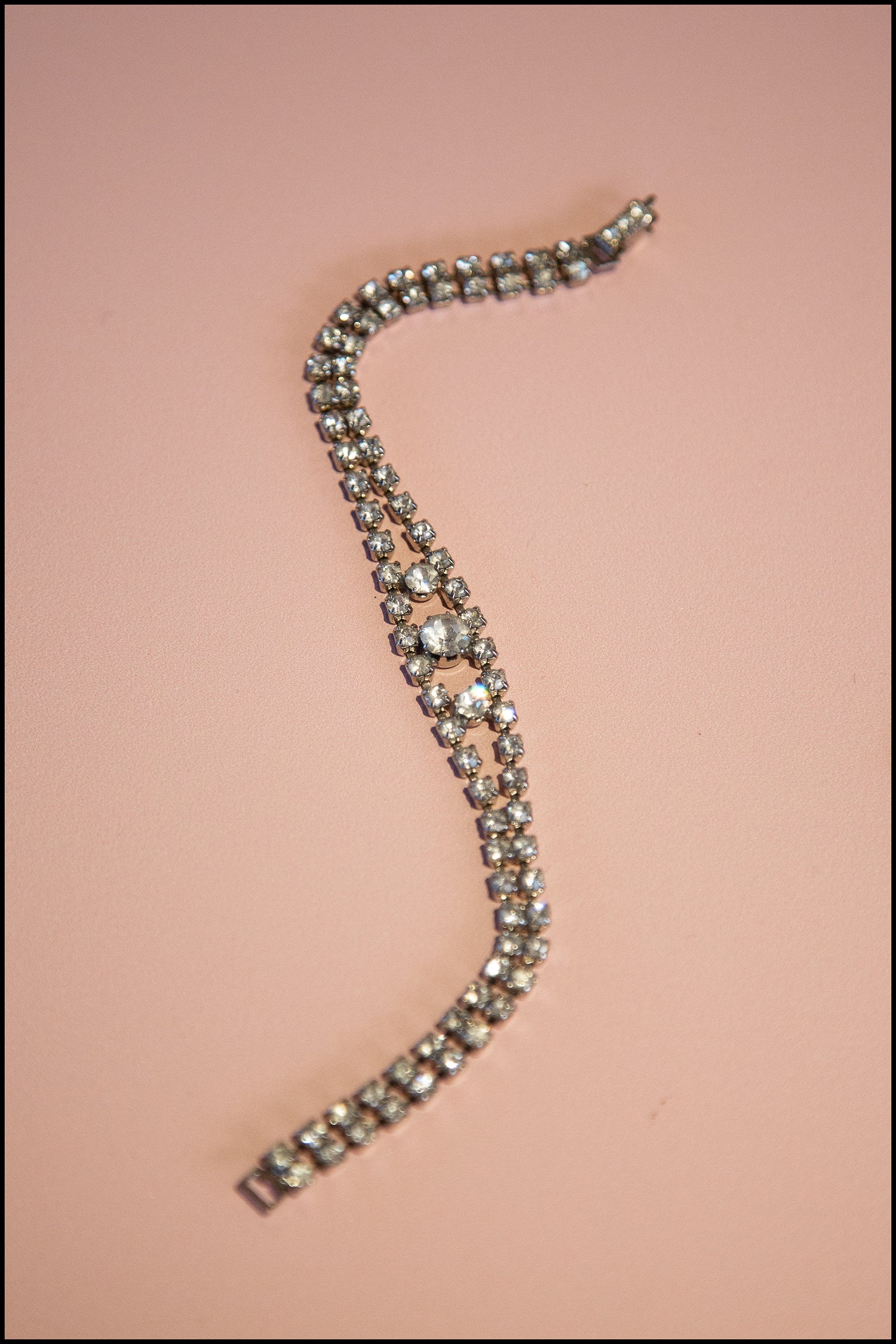 Vintage 1950s Clear Crystal Bracelet