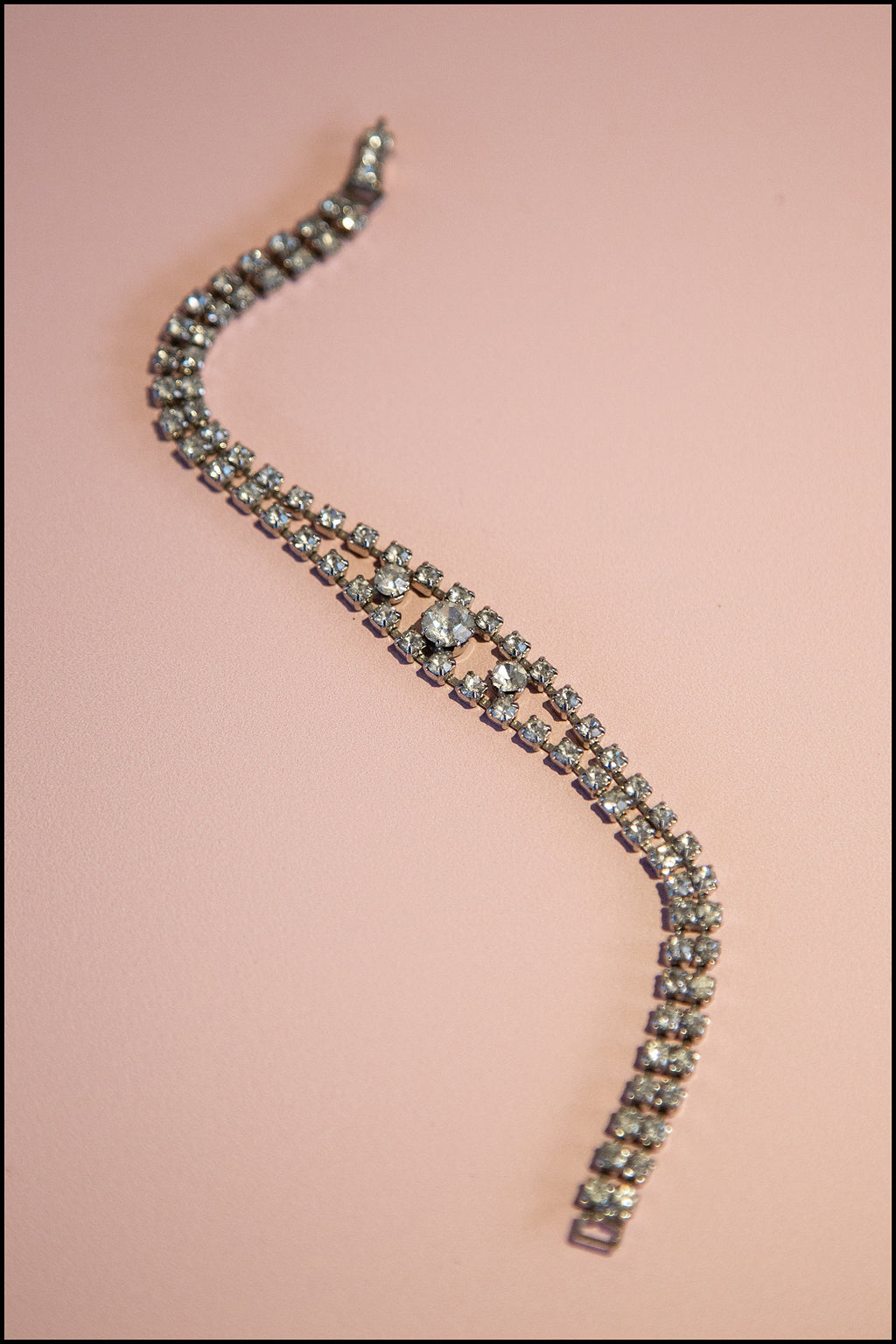 Vintage 1950s Clear Crystal Bracelet