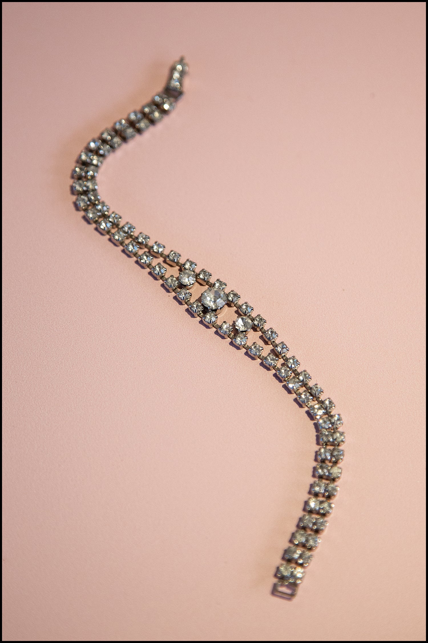 Vintage 1950s Clear Crystal Bracelet