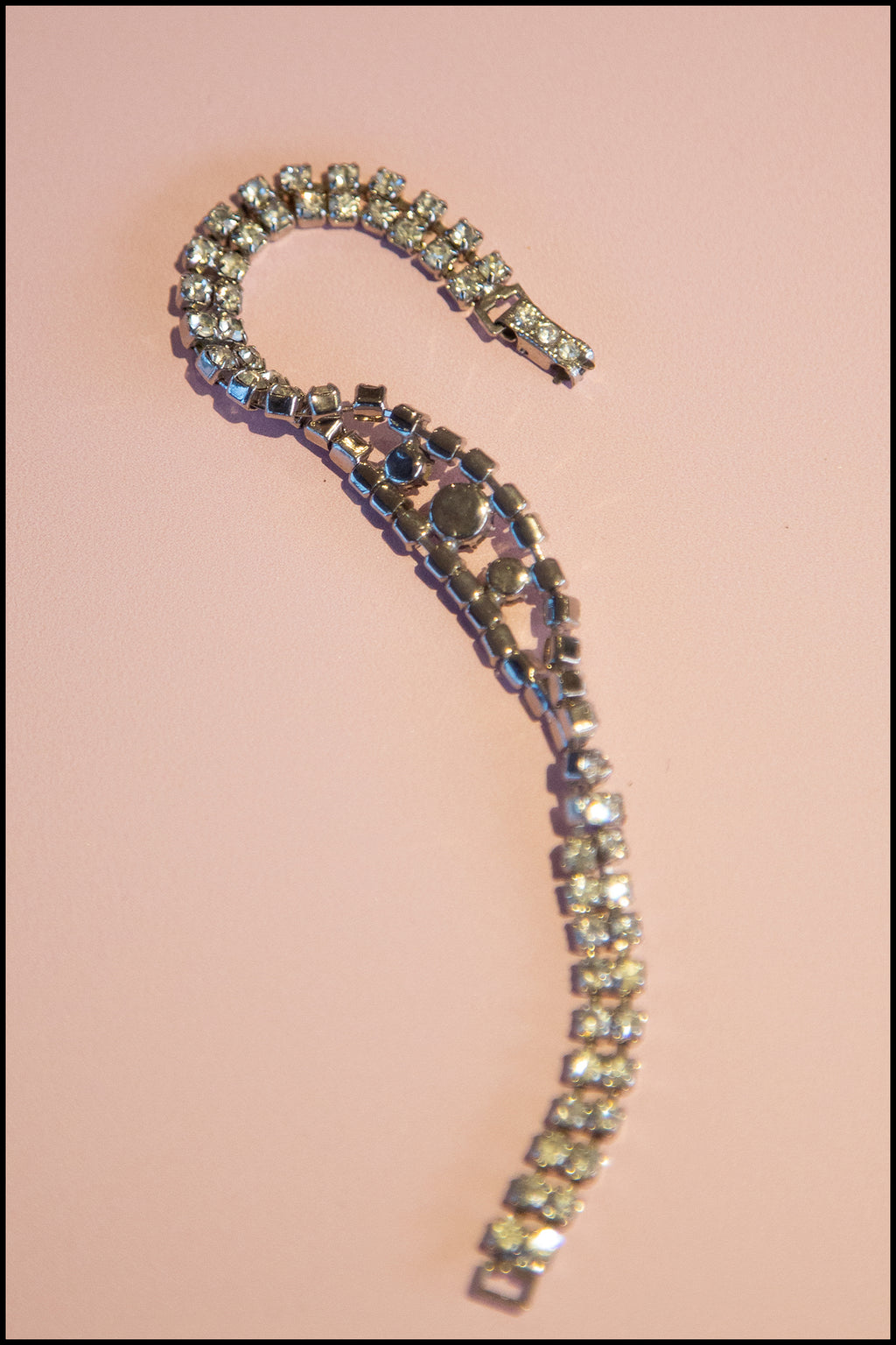 Vintage 1950s Clear Crystal Bracelet