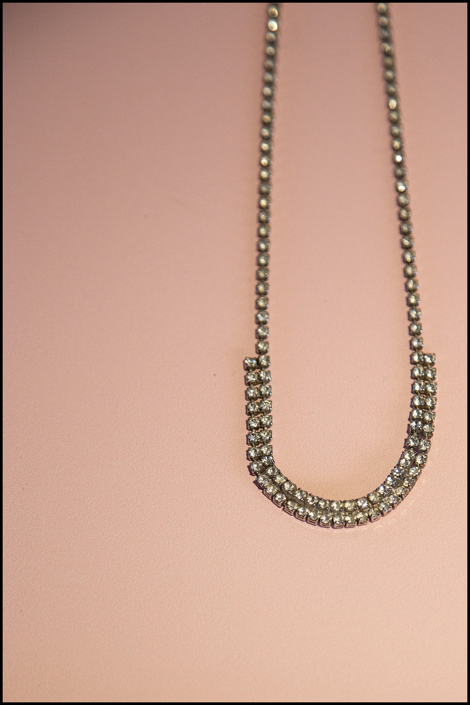 Vintage 1950s Crystal Curve Necklace