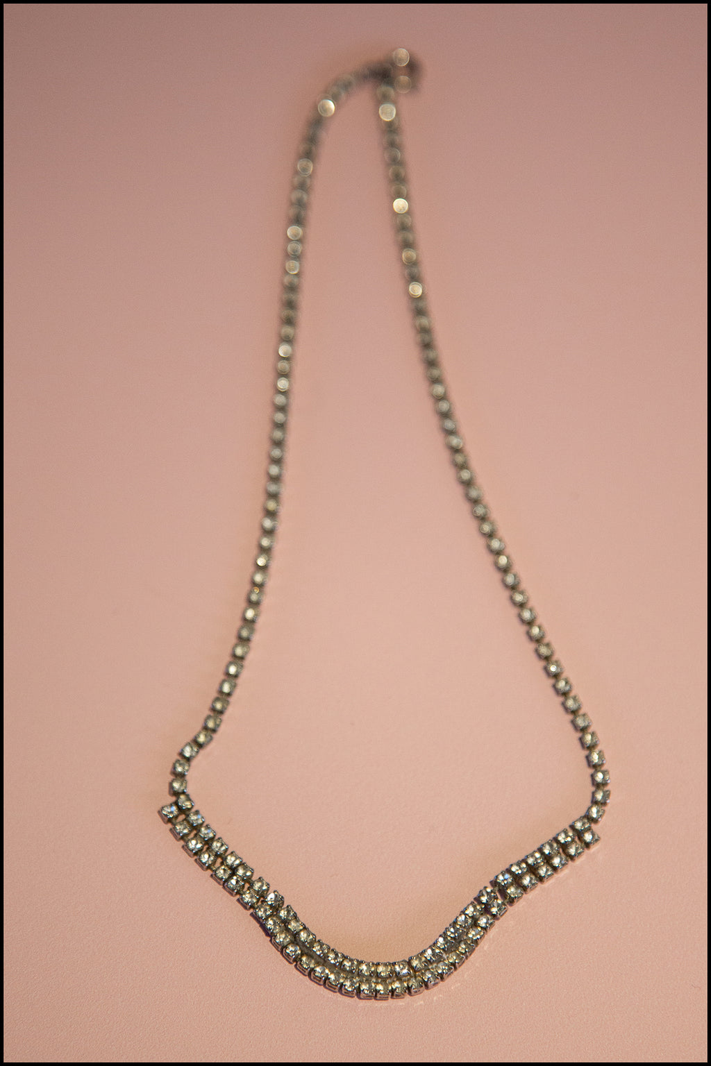 Vintage 1950s Crystal Curve Necklace
