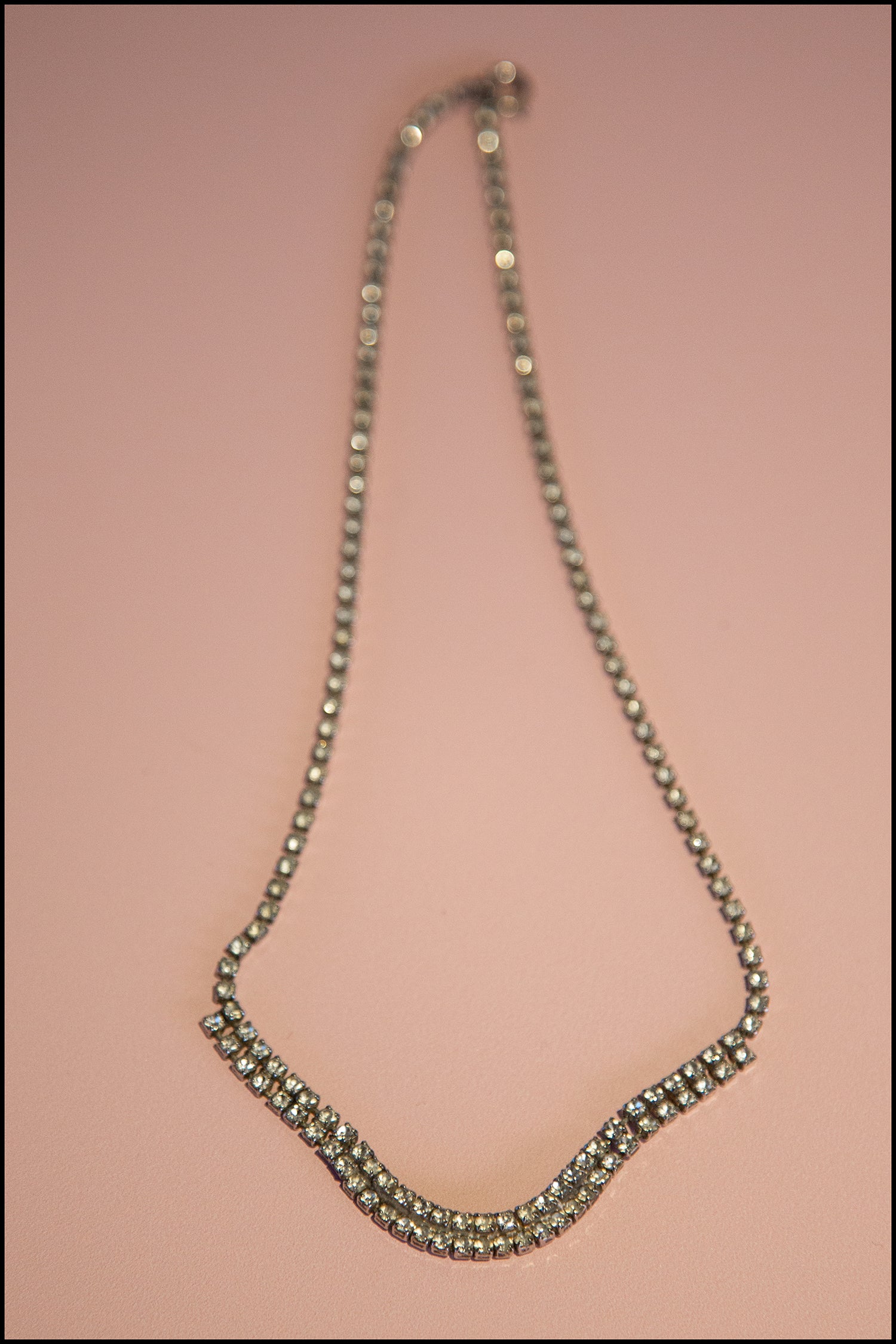 Vintage 1950s Crystal Curve Necklace