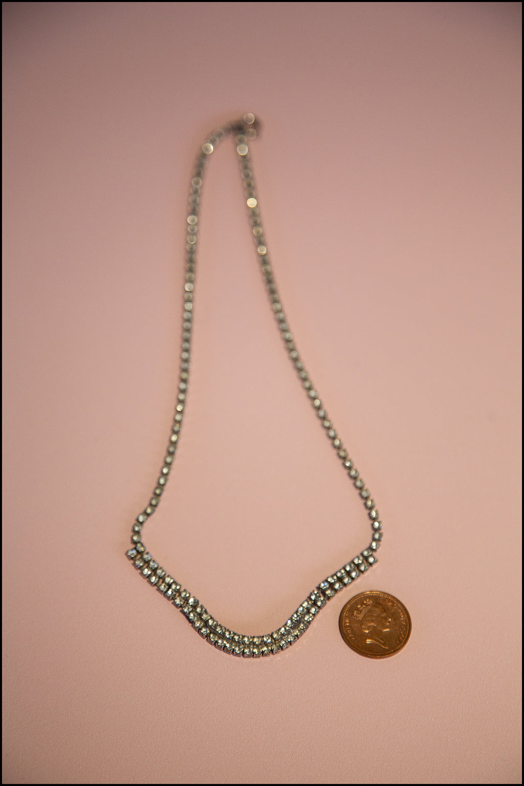 Vintage 1950s Crystal Curve Necklace