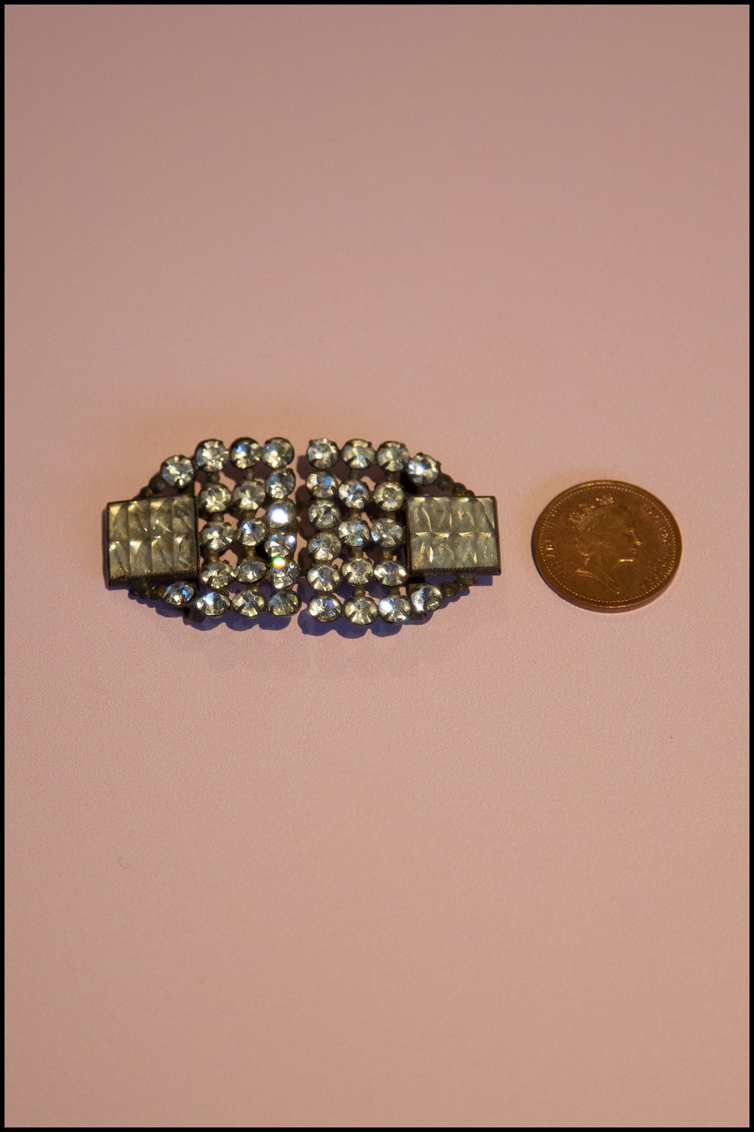 Vintage 1920s Crystal Belt Buckle (made to order)