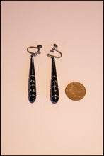 Vintage 1920s Black Glass Drop Earrings