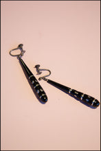 Vintage 1920s Black Glass Drop Earrings