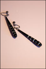 Vintage 1920s Black Glass Drop Earrings
